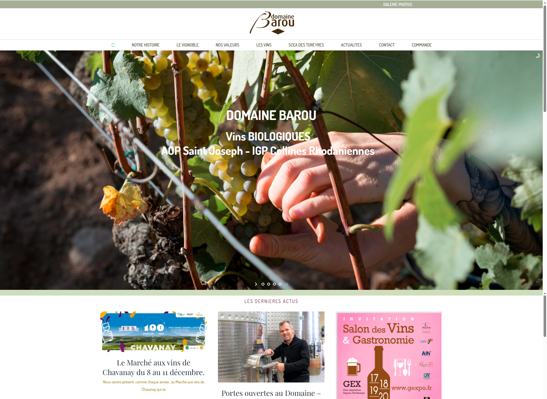 Domaine Barou — capture homepage